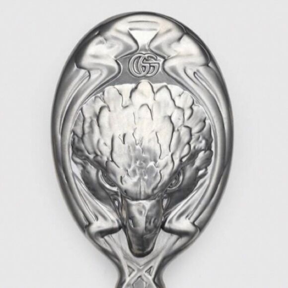 Gucci Ornate Silver “Eagle” Hand Mirror, Beautiful Baroque Heirloom Style + Box - Picture 3 of 12